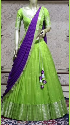 Simple Half Saree Designs, Simple Half Saree Designs South Indian, Latest Half Sarees, Simple Half Saree, Half Saree Designs South Indian, Langa Voni Half Saree, Lehenga Models, Saree Lehenga Designs, Long Skirt Top Designs