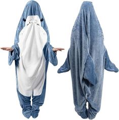 PRICES MAY VARY. Flannel Fleece Imported 【Realistic Design】This wearable shark blanket is compared to a regular tail blanket. You can put your head and arms in so that you can feel the warmth of the blanket all over your body, and you can also put your hands outside to get freed. Compared to regular wearable blankets, shark blankets can wrap legs and feet. Unique shark shapes, realistic prints, and classic colors will help you get into character every time you wear it.(it is recommended to order Shark Sleeping Bag, Shark Onesie, Shark Blanket, Shark Pajamas, Shark Costume, Shark Blankets, Shark Costumes, Onesie Costumes, Shark Hoodie