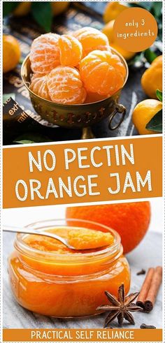 no pectin orange jam in a glass jar