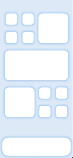 a blue and white background with squares, rectangles, and dots on it