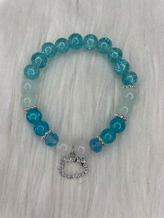 instagram - knjbracelets Teal Bracelet Ideas, Bead Jewellery Making Ideas, Blue Bracelet Ideas, Light Blue Bracelet, Body Jewelry Diy