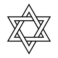 the star of david in black and white, with an inverted triangle at the center