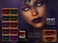 an advertisement for the new lipstick collection from ohmy both, featuring various shades and colors