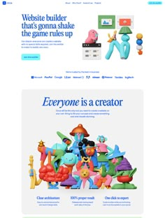 an image of the website for children's toys, including toys and other items