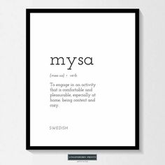 a black and white poster with the words, mysa