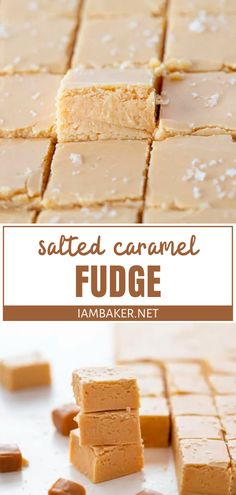 salted caramel fudge is an easy dessert that's ready to be eaten