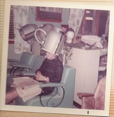 As the flying saucer whisked Norma up into outer space leaving the trailer park far behind, the alien fiends got to work on extracting her vital brainwaves... Found Photos, 1970s Childhood, Mom Beauty, Vintage Barber, Curling Irons, Beauty Salons, Brave Enough