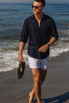 Best Summer Shoes, Beach Outfit Men, Male Clothes, Mens Summer Outfits, Mens Casual Outfits Summer, Mens Casual Dress Outfits