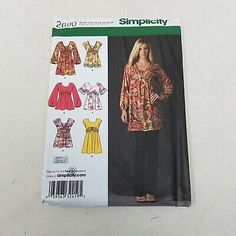 a woman's top and pants sewing pattern from the simplicity book, with instructions to make