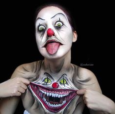 Circus Makeup, Idea For Halloween, Send In The Clowns, Face Painting Halloween, Facepaint, Halloween Shirts, T Shirt Costumes, Halloween Looks