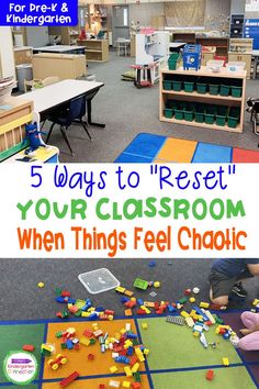 the classroom is filled with toys and books for kids to play with in their class