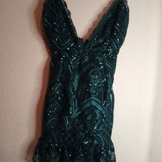 Never Used Pretty Little Things Size 2 Green Sequin Strap Mermaid Mini Dress Vintage Homecoming Dress, Vintage Homecoming Dresses, Long Green Dress, Green Sequins, Homecoming Dress, Little Things, Green Dress, Homecoming Dresses, Homecoming