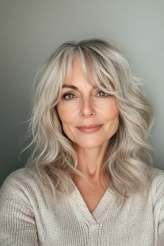 28 Trendy Shaggy Hairstyles for Older Women You Have to See in 2024 – CreativeBooster Blonde Long Shag, Long Shag, Over 60 Hairstyles