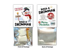 two packages of build a snowman and merry christmas gift bags with the same package