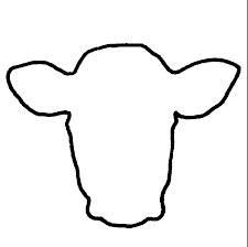 the outline of a cow's head is shown in black on a white background