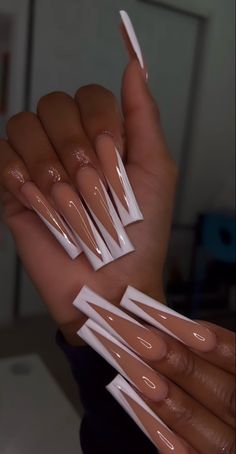 Long Nails On Black Women, Simple Long Square Nails, Long Acrylic Nails Designs Ideas Baddie, Long Acrylic Nails Designs, Long Nails Aesthetic, Long Square Nails, Tapered Square Nails, Acrylic Nail Shapes, Acrylic Toe Nails