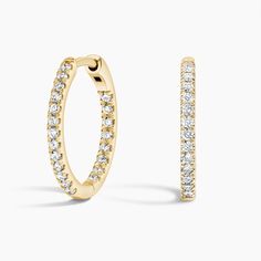 Extra Small Perfect Hoop Diamond Ears - 14K Yellow Gold. Our experts precision-crafted these hoops with streamlined natural diamonds all the way around and an integrated latch-back closure for sleekness and security (1/3 total carat weight). Extra Small: 17mm tall, 2mm wide.

With unmatched craftsmanship and attention to detail, every aspect of each piece in The Perfect Collection is expertly designed for a look that lasts a lifetime. Diamond Hoop Earrings With Prong Setting In Yellow Gold, Everyday Luxury Classic Huggie Earrings With Single Cut Diamonds, Diamond Prong Set Yellow Gold Hoop Earrings, Luxury Yellow Gold Hoop Earrings With Diamonds, Timeless 14k Gold Hoop Earrings With Brilliant Cut, Classic Gold Hoop Earrings With Single Cut Diamonds, 14k Gold Hoop Earrings With Pave Setting, 14k Gold Pave Setting Hoop Earrings, Yellow Gold Hoop Earrings With Prong Setting