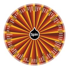 a spinning wheel with the words spin written in different languages and numbers on each side