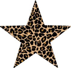 a leopard print star with black spots