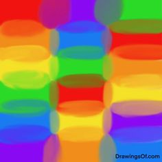 a multicolored background with circles in the middle