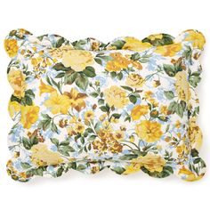 a pillow with yellow flowers on it