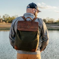 "Let me tell you, it is a functional work of art. This bag is exceptionally well crafted. The leather is high quality. Even one of my patient told me he eyed it since the day I walked on the unit with it. He was all gaga and is coming to your site to get one. Get this work of art. It is really, really nice..." - Dr. Cheryl J., Heritage Waxed Canvas Steamer Backpack No. 2 customer In 1854, Louis Vuitton opened his luggage business, and introduced the steamer bag in 1901 as a little piece of lugga Waxed Canvas Leather Backpack For Everyday Carry, Waxed Canvas Leather Backpack For Everyday, Brown Waxed Canvas Backpack For Everyday Carry, Waxed Canvas Backpack, Leather Duffle Bag, Rucksack Backpack, Wells Fargo, Antique Brass Hardware, Leather Duffle