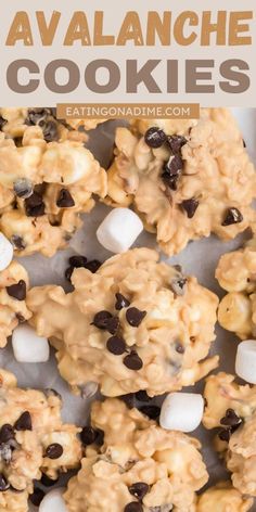 cookies with marshmallows and chocolate chips on top