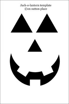 the jack - o'lantern template is shown in black and white