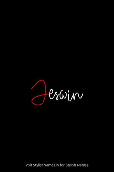 the word jesinn written in red on a black background