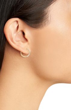 Monica Vinader Small Riva Wave Diamond Hoop Earrings | Nordstrom Dana Rebecca Designs, Hoop Earrings Silver, Tiny Hoop Earrings, Mini Hoop Earrings, Monica Vinader, Diamond Hoop Earrings, Huggie Hoop Earrings, Keep Jewelry, Silver And Gold