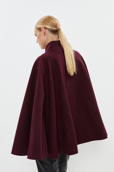 Style: CapeFabric: WoolLength: LonglineNeckline: High NeckSleeve Length: Sleeveless Formal Cape, Cape Coat, Funnel Neck, Quick Delivery, Funnel, Nun Dress, Cape, Coats Jackets, Buy Online