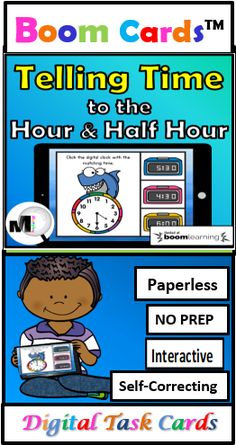 telling time to the hour and half hour with an interactive book about telling time for children