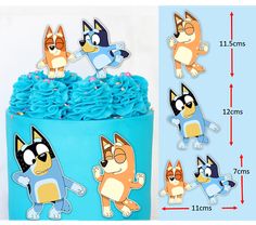 an image of a birthday cake with cartoon characters on it and instructions to make it