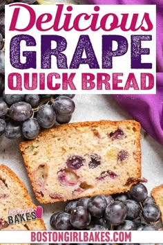 this delicious grape quick bread is made with fresh blueberries and has a crumby crust