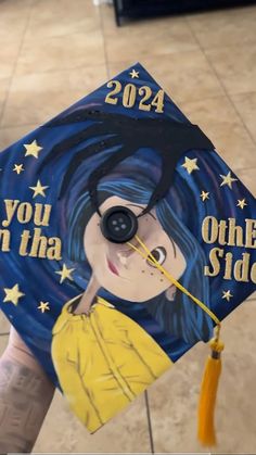 a blue graduation cap with the words, you're in the side