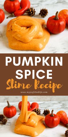 pumpkin spice slime recipe with the title overlay