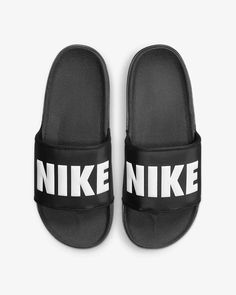 Black Slides, Mens Slides, Black White Fashion, Air Force 1, Slide Sandals, Black Sandals