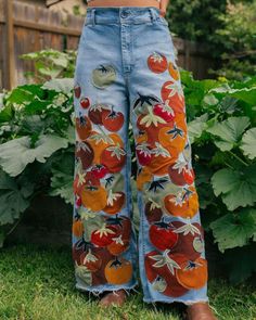 Thrifted Jeans, Red Hat, Red Hats, Home Fashion, Garden Home, Handmade Clothes, Upcycle Clothes