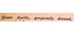 an old book page with the words enter apollo, gorgeous dressed