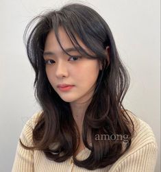 Korean Medium Hair Layered, Korean Curtain Bangs Short Hair, Korean Haircut Ideas, Korean Wavy Hair, Long Hair Inspo, Korean Medium Hair, Bangs Inspo, Dream Hairstyles