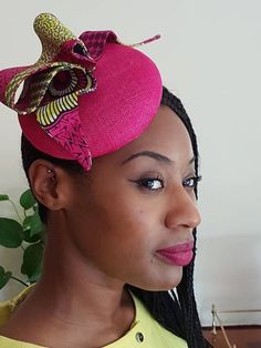 Ankara Fascinator, Fascinator Designs, Unique Fascinators, Ankara Accessories, Royal Blue Fascinator, Hair Fascinators, Fascinator Hats Diy, Red Fascinator, African Hats