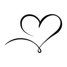 a black and white drawing of a heart with the word love written in cursive writing