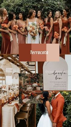 a collage of photos with the words terracotta in different languages and colors