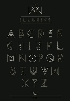 some type of font that has been drawn in white ink on black paper, with the letters