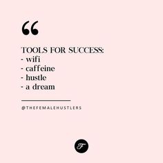 a pink background with the words tools for success and a black and white quote on it