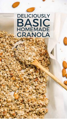 the homemade granola is ready to be eaten