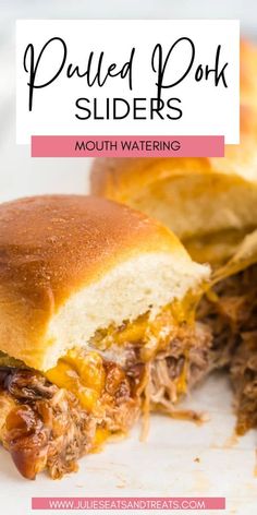 pulled pork sliders with melted cheese on top