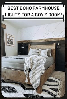 Black Shiplap, Farmhouse Lamps, Shiplap Wall, Boy’s Room, Boho Farmhouse, Bohemian Living, Boy Bedroom, Big Boy Room