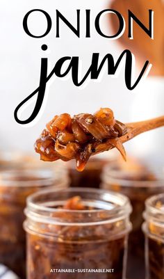 spoon full of onion jam. Garlic Jam Recipe, Preserve Onions, Caramelized Onion Jam, Onion Jam Recipe, Homemade French Onion Dip, Caramelized Onions Recipe, Gourmet Appetizers, Marmalade Recipe, Onion Jam