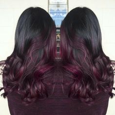 Color Balayage Cherry Bombre Hair, Elegant Brunette, Brunette Hairstyles, Ombré Hair, Hair Color Purple, Ombre Hair Color, Hair Color And Cut, Fall Hair Color, Hairstyles Ideas